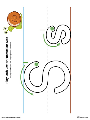 Letter Formation Play-Doh Mat: Letter S Printable (Color)