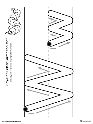 Use the Letter Formation Play-Doh Mat: Letter W as a fun hands-on activity for your kindergartener to learn how to form the letter W.