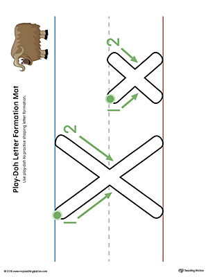 Letter Formation Play-Doh Mat: Letter X Printable (Color)