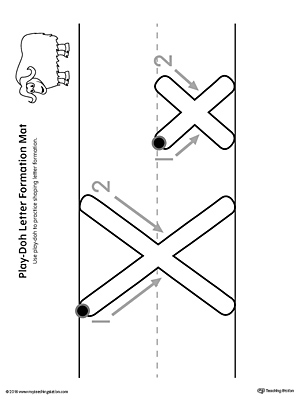 Use the Letter Formation Play-Doh Mat: Letter X as a fun hands-on activity for your kindergartener to learn how to form the letter X.