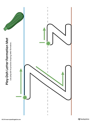 Letter Formation Play-Doh Mat: Letter Z Printable (Color)