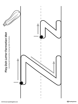 Letter Formation Play-Doh Mat: Letter Z Printable