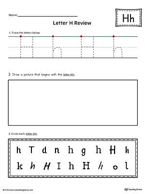 Use the Letter H Practice Worksheet to help your student identify and trace the letter H along with recognizing it