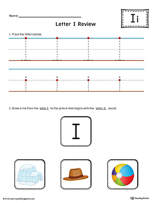 Letter I Review Worksheet (Color)