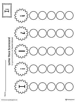 Letter I Activity Race Game for Kindergarten