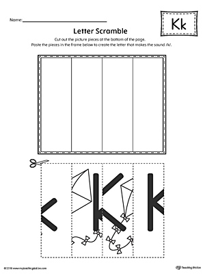 Letter K Scramble Worksheet