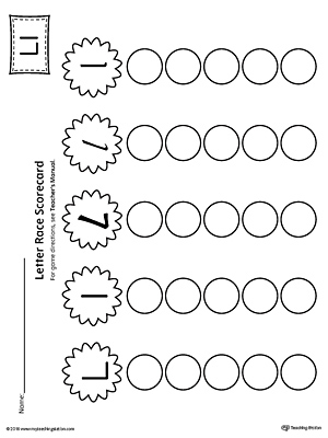 Letter L Activity Race Game for Kindergarten