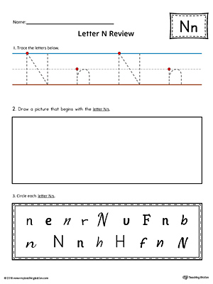 Use the Letter N Practice Worksheet to help your student identify and trace the letter N along with recognizing it