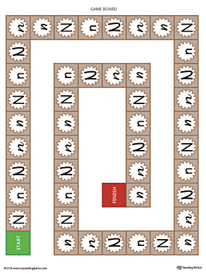 The Letter N Race Game is a printable activity to help your child identify different styles and variations of the letter N.