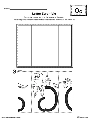 Letter O Scramble Worksheet