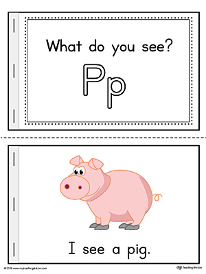 Letter P Words Printable Mini Book (Color)