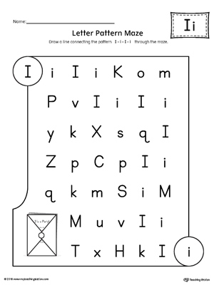 Letter I Pattern Maze Worksheet