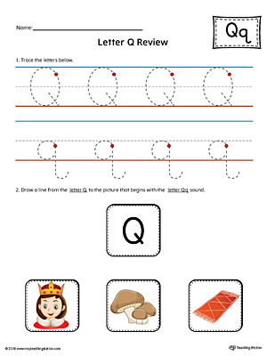 Letter Q Review Worksheet (Color)