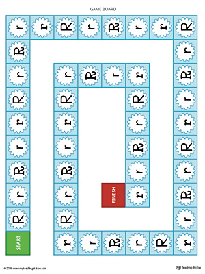The Letter R Race Game is a printable activity to help your child identify different styles and variations of the letter R.