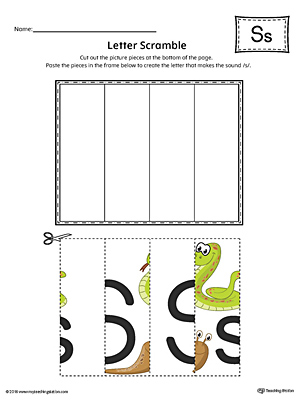 Letter S Scramble Worksheet (Color)