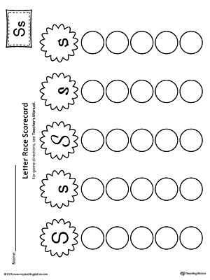 Letter S Activity Race Game for Kindergarten