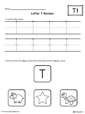 Letter T Review Worksheet