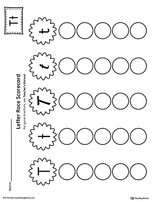 Letter T Activity Race Game for Kindergarten