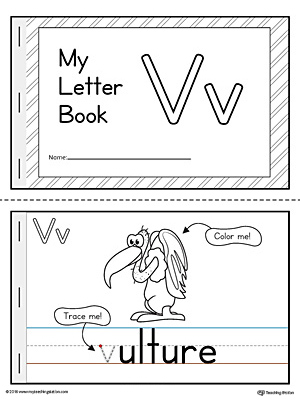 Letter V Mini Book Printable | MyTeachingStation.com