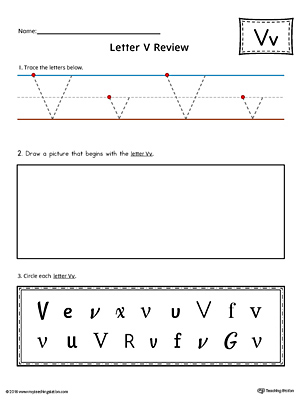 Letter V Practice Worksheet