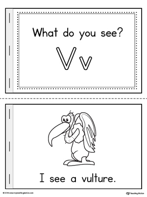 Letter V Words Printable Mini Book