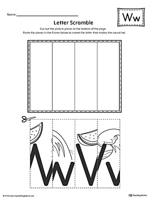 Letter W Scramble Worksheet