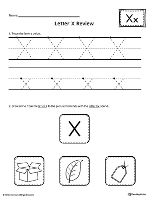 Letter X Review Worksheet