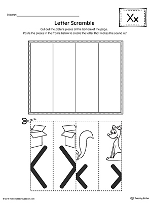 Letter X Scramble Worksheet