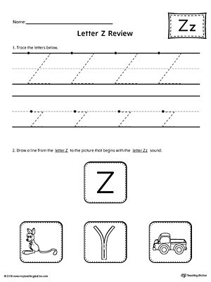 Letter Z Review Worksheet