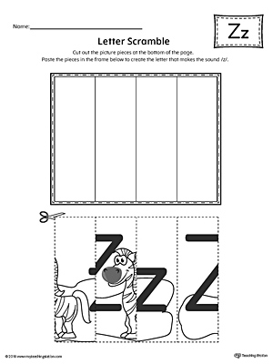 Letter Z Scramble Worksheet