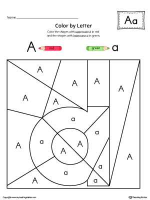 Lowercase Letter A Color-by-Letter Worksheet