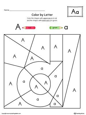 Lowercase Letter A Color-by-Letter Worksheet | MyTeachingStation.com