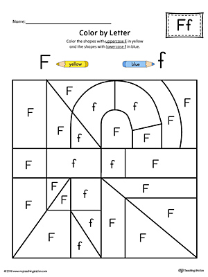 Lowercase Letter F Color-by-Letter Worksheet | MyTeachingStation.com