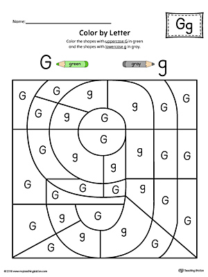 Lowercase Letter G Color-by-Letter Worksheet