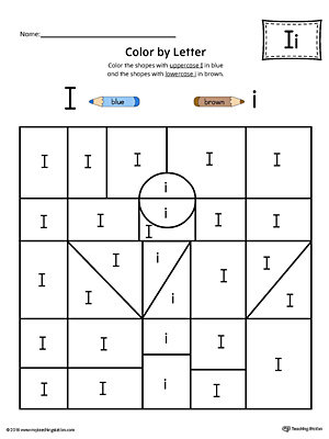 Lowercase Letter I Color-by-Letter Worksheet