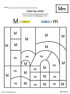 Lowercase Letter M Color-by-Letter Worksheet | MyTeachingStation.com