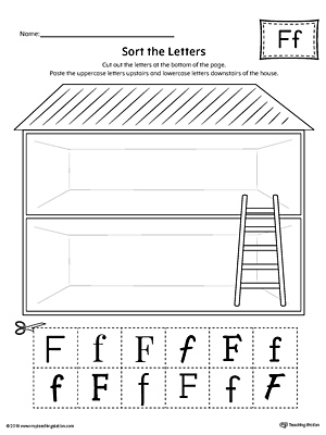 Sort the Uppercase and Lowercase Letter F Worksheet