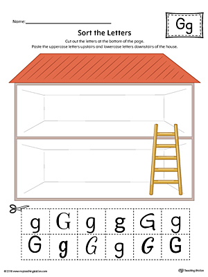 Sort the Uppercase and Lowercase Letter G Worksheet (Color)