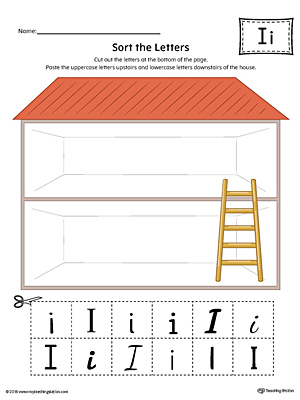 Sort the Uppercase and Lowercase Letter I Worksheet (Color)