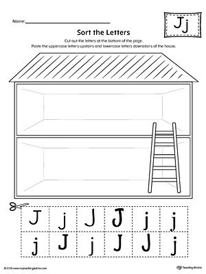 Sort the Uppercase and Lowercase Letter J Worksheet