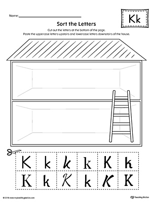 Sort the Uppercase and Lowercase Letter K Worksheet