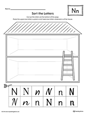 Sort the Uppercase and Lowercase Letter N Worksheet