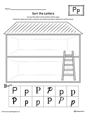 Sort the Uppercase and Lowercase Letter P Worksheet