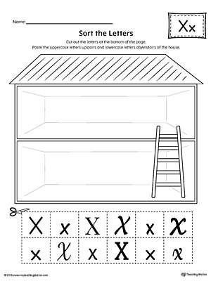 Sort the Uppercase and Lowercase Letter X Worksheet