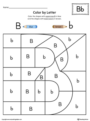 Uppercase Letter B Color-by-Letter Worksheet