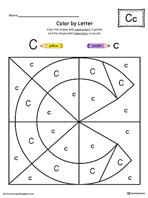 The Uppercase Letter C Color-by-Letter Worksheet will help your child identify the letters of the alphabet and discover colors and shapes.
