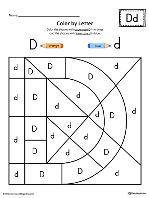 The Uppercase Letter D Color-by-Letter Worksheet will help your child identify the letters of the alphabet and discover colors and shapes.