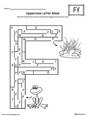 The Uppercase Letter F Maze is an excellent worksheet for your preschooler or kindergartener to practice identifying the letters of the alphabet.