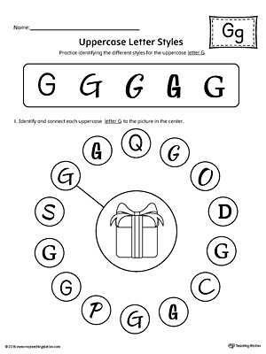 Uppercase Letter G Styles Worksheet