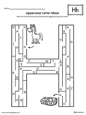 The Uppercase Letter H Maze is an excellent worksheet for your preschooler or kindergartener to practice identifying the letters of the alphabet.